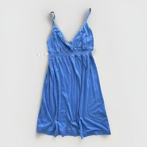 Standard James Perse Dress Women 2 M Blue V Neck Midi Modest Tank Classic Casual